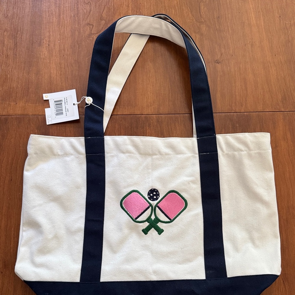 Shiraleah Cream and Black Pickleball Tote
